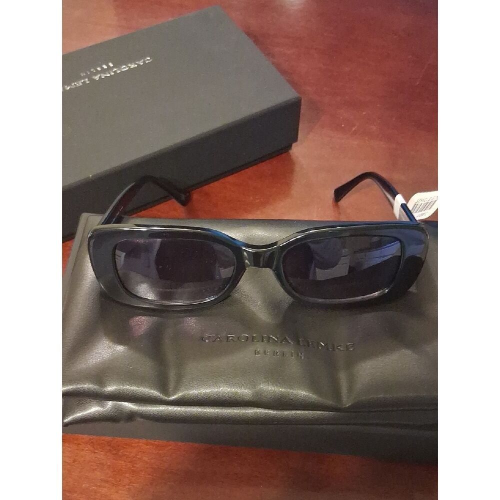 Carolina Lemke Beautiful Black Sunglasses With Its Duster CaseAnd Box New